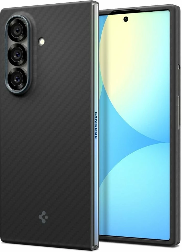 Mbështjellës Spigen AirSkin Aramid MagSafe për Samsung Galaxy Z Fold7, ultra i hollë, karikim pa tela, i zi