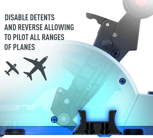 Kontroller gazi (throttle quadrant) për flight simulator Thrustmaster TCA Quadrant Airbus Edition, WW Version, blu