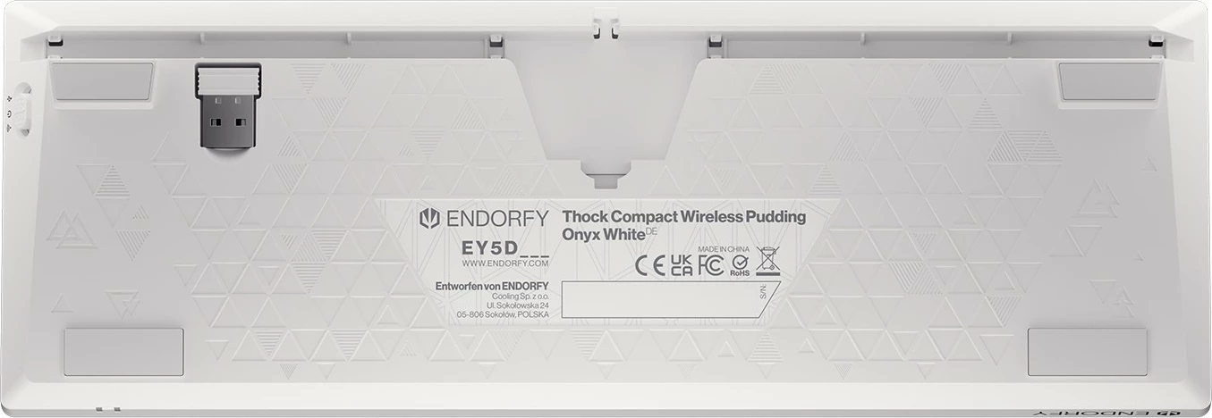 Tastierë mekanike Endorfy Thock Compact Wireless Pudding Onyx White, RGB, QWERTZ, wireless/USB, e bardhë