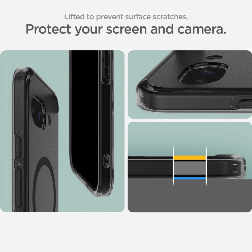 Mbështjellës Spigen Ultra Hybrid Mag MagSafe për Google Pixel 9A, i zi/transparente
