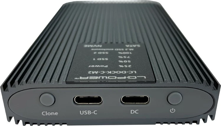 Kasë LC-Power NVMe/SATA SSD M.2 USB-C anthracite