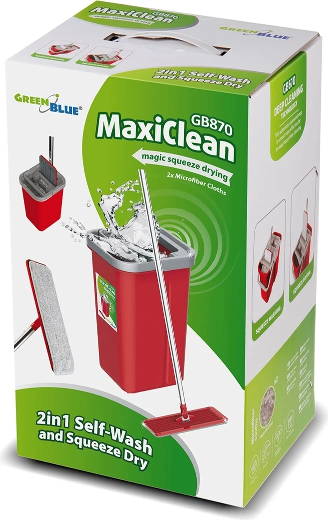 Fshesë dore lëvizëse kovë + shtyllë teleskopike + 2 x jastëk me mikrofibër 5,7 l koke rrotulluese XXL