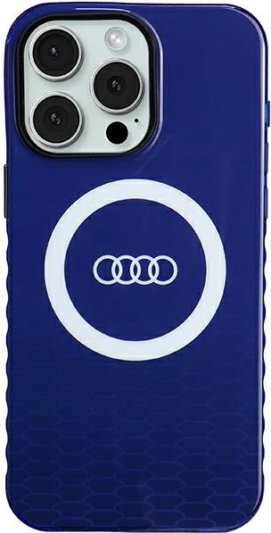 Mbështjellës Audi IML Big Logo MagSafe për iPhone 15 Pro Max, Blu