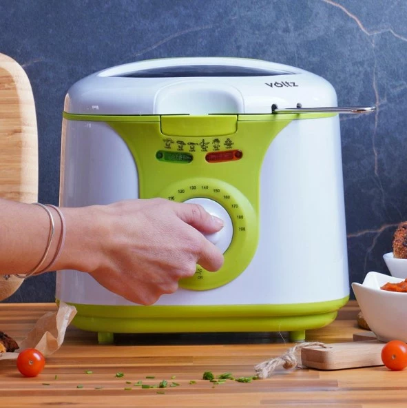 Fritezë elektrike Oliver Voltz OV51980A 2L 1300W, gjelbër/bardhë