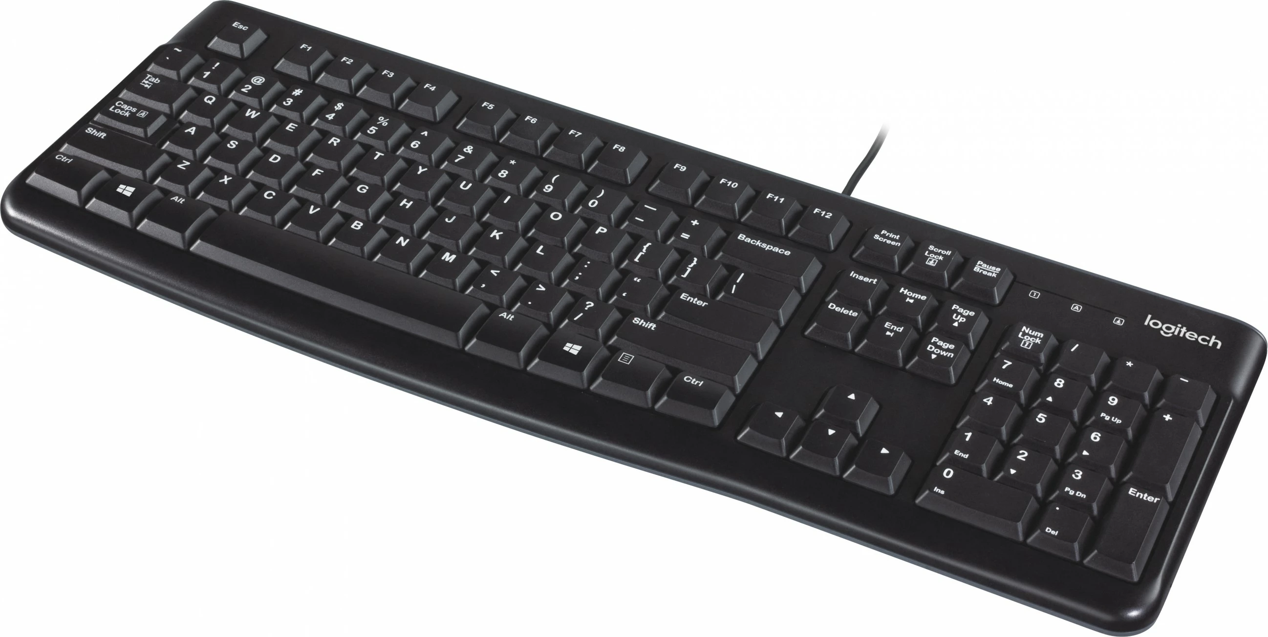 Tastierë Logitech K120 për Biznes, Full-size (100%), Wired, USB, QWERTY, E zezë