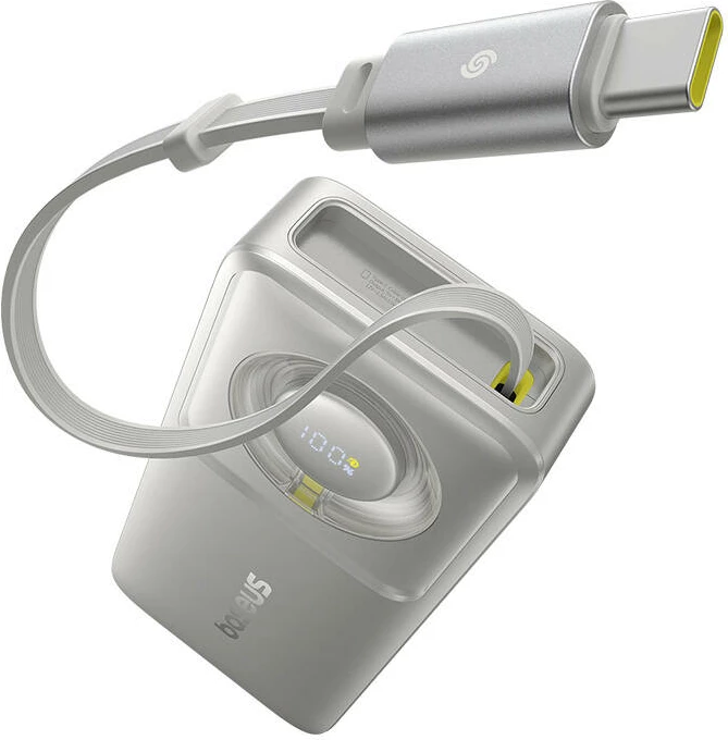 Powerbank Baseus OS Free2Pull 10000mAh 30W me kabllo, Gri