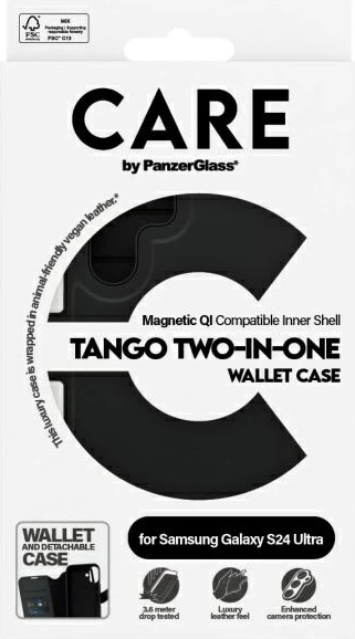 Mbështjellës PanzerGlass Tango 2in1 Wallet Case për Samsung Galaxy S24 Ultra, i zi