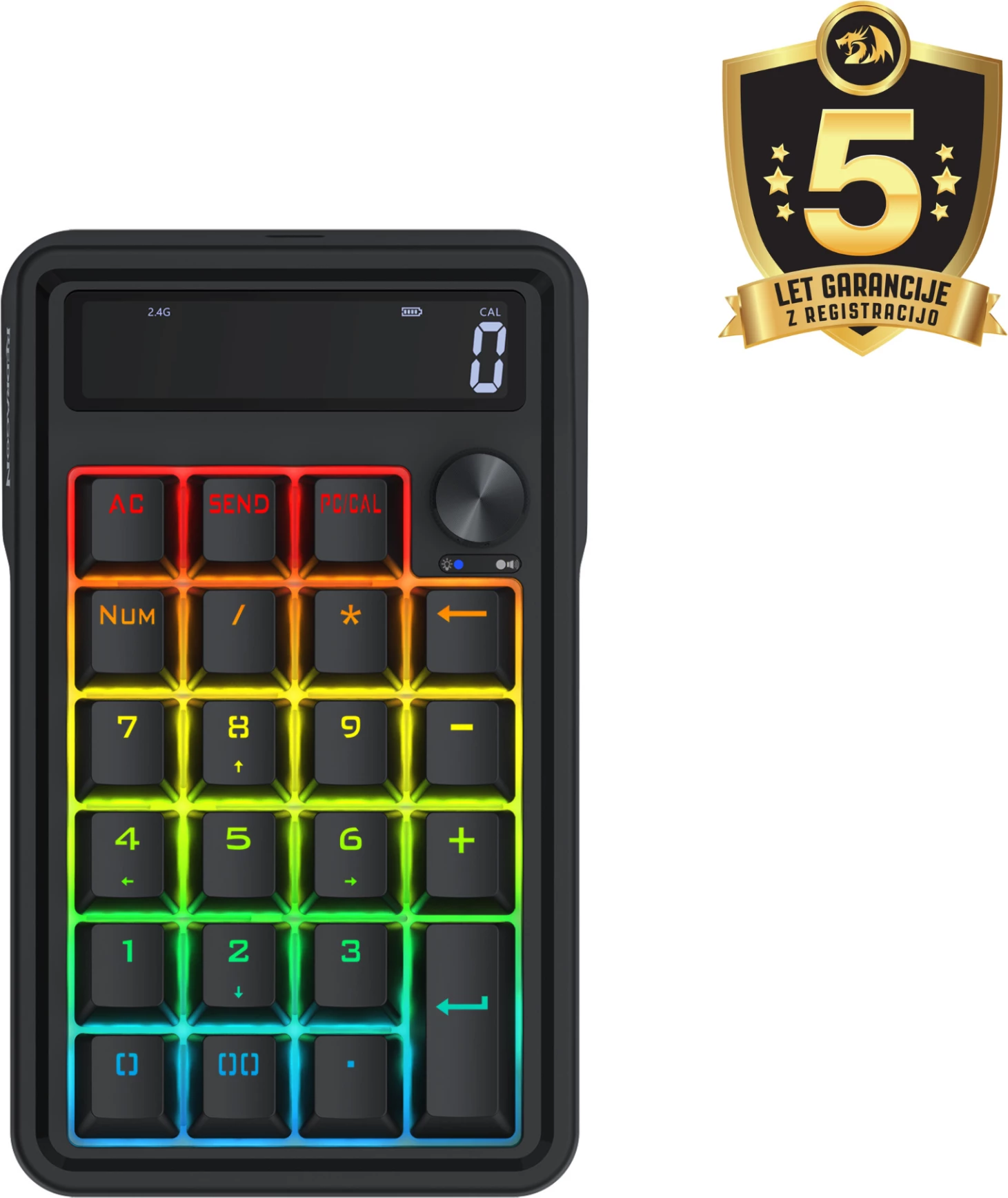 Tastierë numerike mekanike Redragon Cove K733, 22 tasta, USB-C/2.4G/Bluetooth, RGB, e zezë