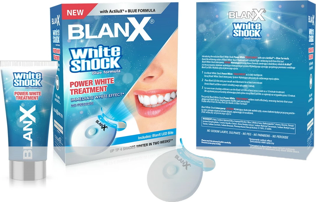 Pastë dhëmbësh zbardhuese me LED BlanX White Shock Power White Treatment 50ml