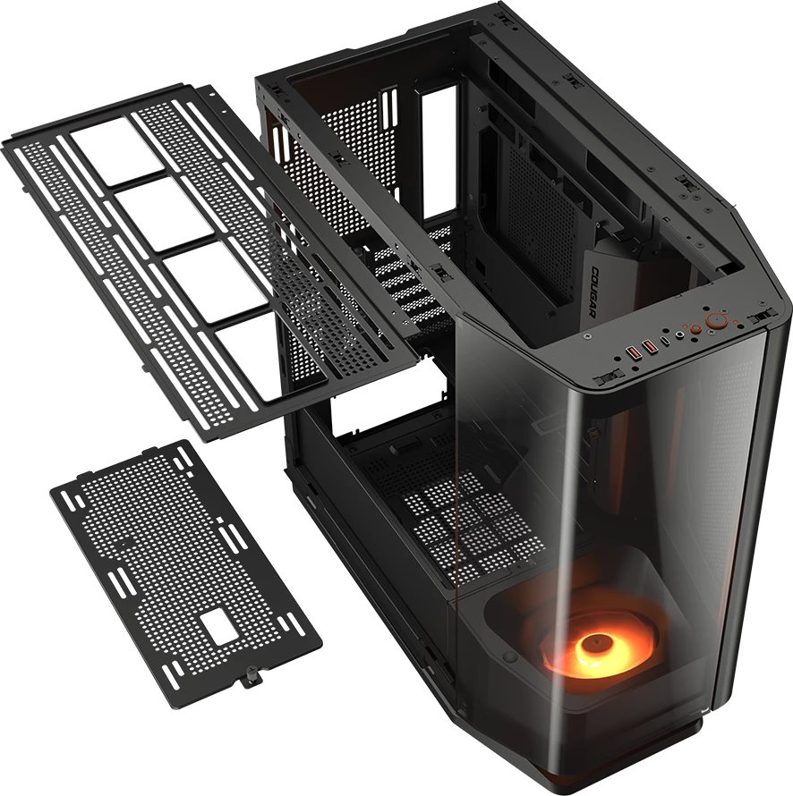 Kasë COUGAR FV270 mid tower, tempered glass, ATX, RGB, e zezë