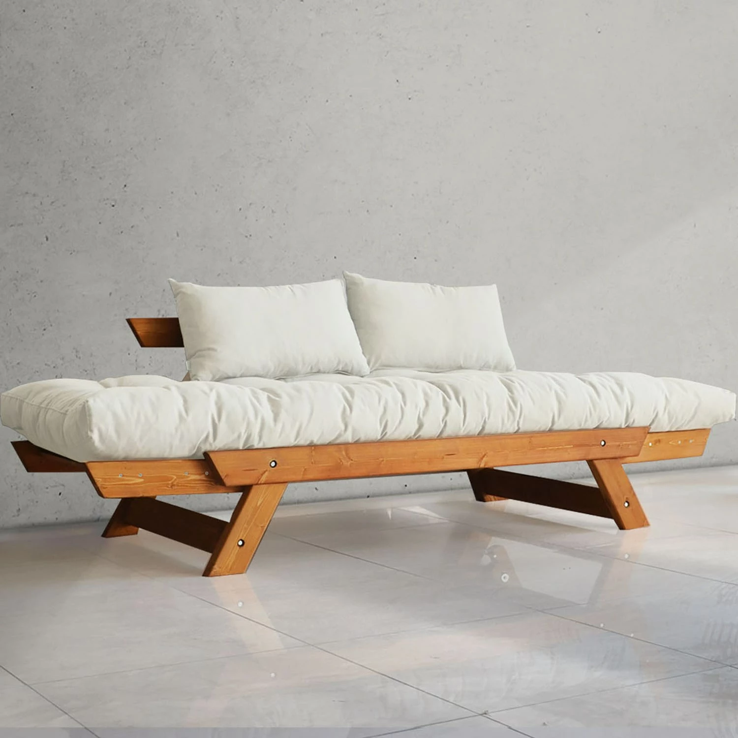 Divan kopshti dy-vendësh, Skye Decor, ngjyrë teak dhe e bardhë, CPT8130-210
