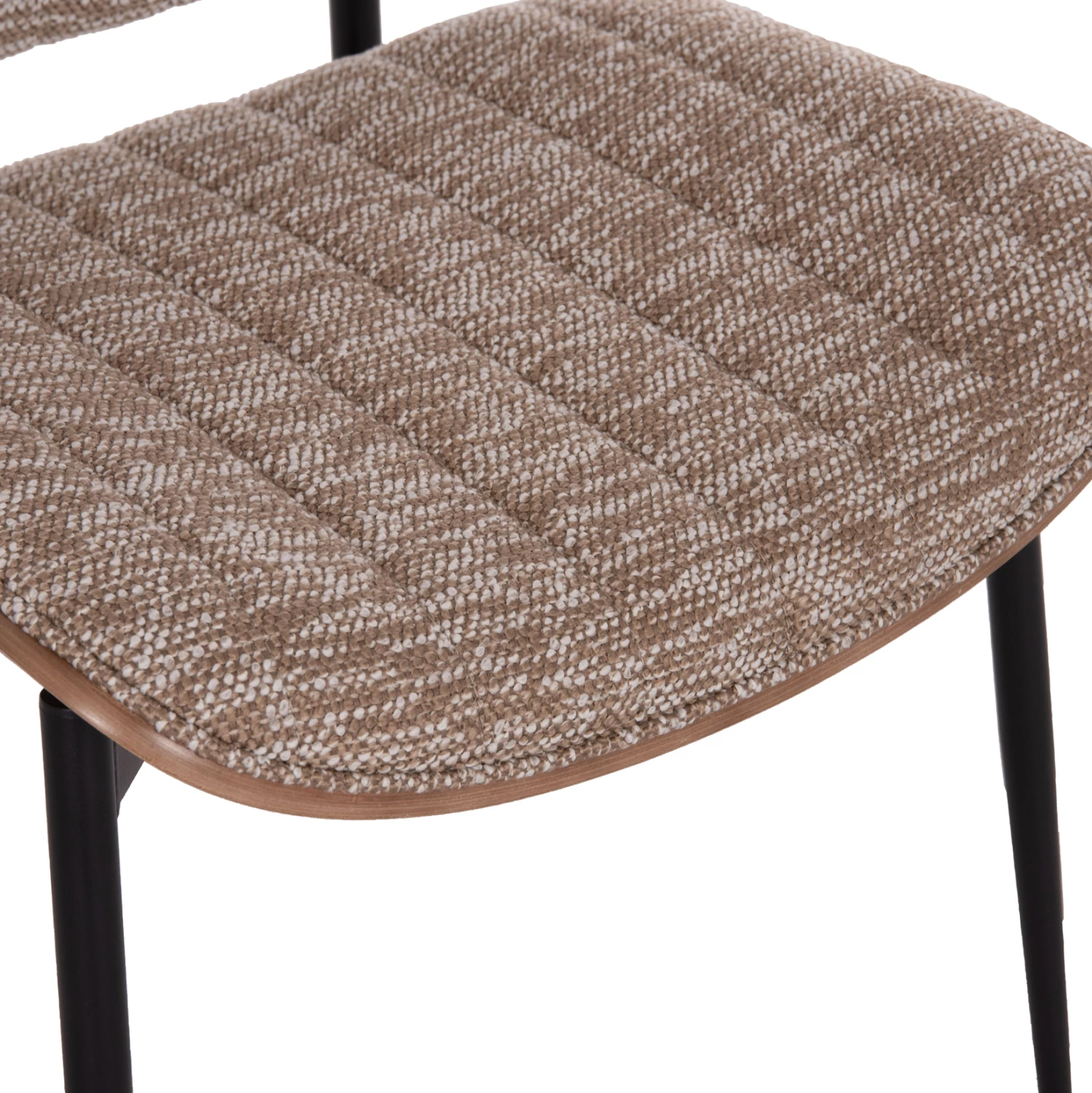 Karrige ngrënieje CONTI FH9983.01, metal i zi, material kafe, 49x56x82cm