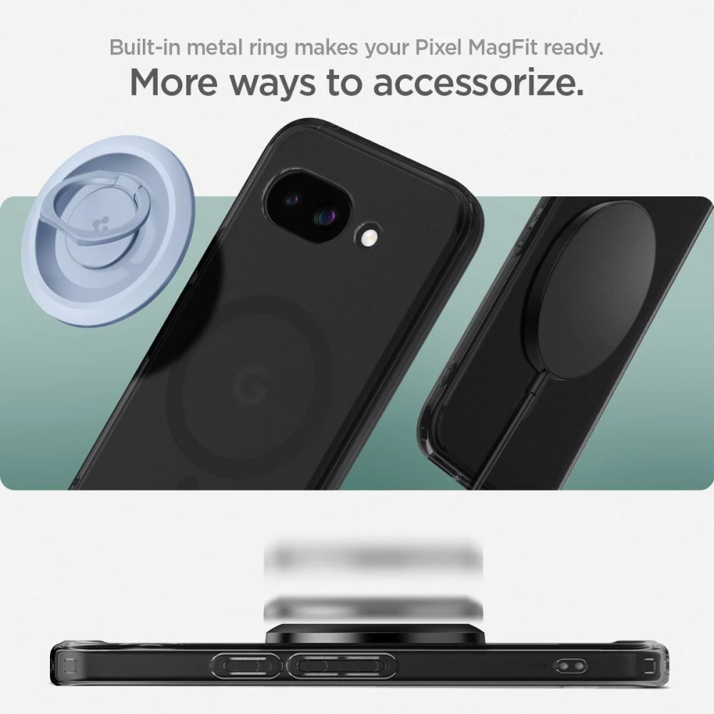 Mbështjellës Spigen Ultra Hybrid Mag MagSafe për Google Pixel 9A, i zi/transparente