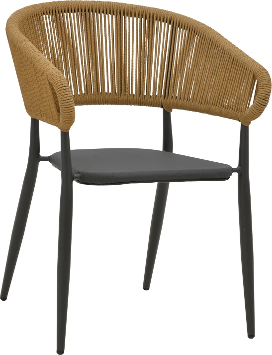 Tavolinë me karrige Nares-Raven set prej 5 copë alumini dhe kompensatë ngjyrë natyrale 180x90x72.5cm