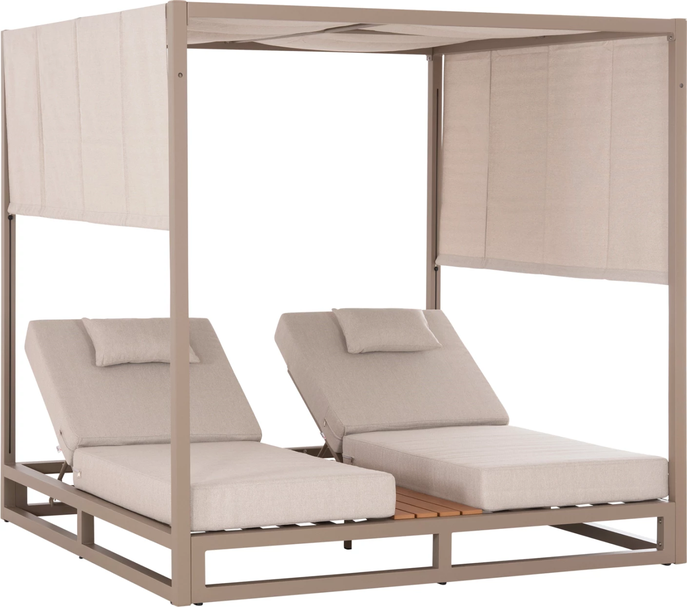 Shezlong dopio me hije, alumin, ngjyrë kapuçino, GALLANT FH6097.04, 2x2x2m