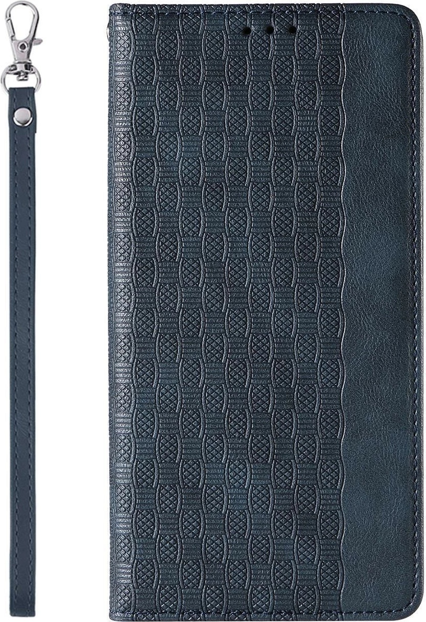 Mbështjellës Hurtel Magnet Strap Case për Samsung Galaxy S23, portofol, qëndrim, rrip dore, kaltër