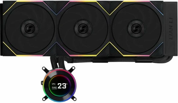 Ftohës uji AiO Lian Li Hydroshift II LCD-C 360TL (GHS2LCD36TB) 360mm, 3x120mm ARGB, LCD 2.1", e zezë