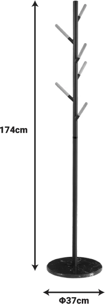 Varëse rrobash metalike Ponziele, ngjyrë e zezë, D37x174cm