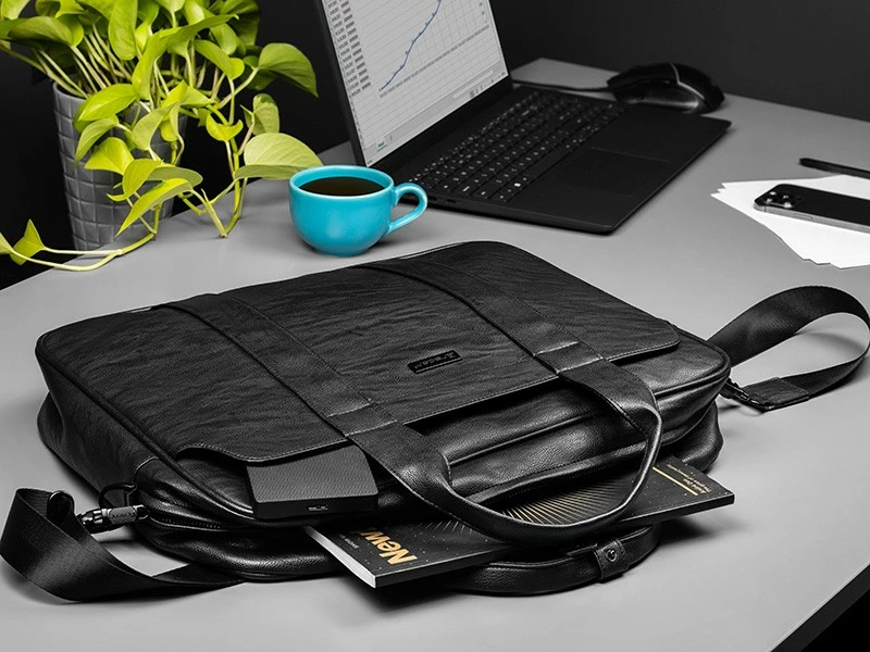 Çantë laptopi Tracer LT1, 16 inç, lëkurë ekologjike, e zezë