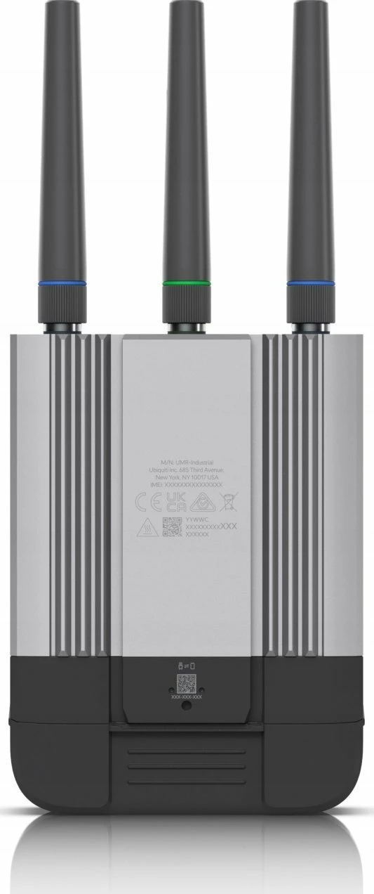 Ruter Ubiquiti UniFi UMR-Industrial 4G LTE, Wi‑Fi 4 2.4GHz, IP66, 2x Gigabit LAN, 3x antena të jashtme, gri