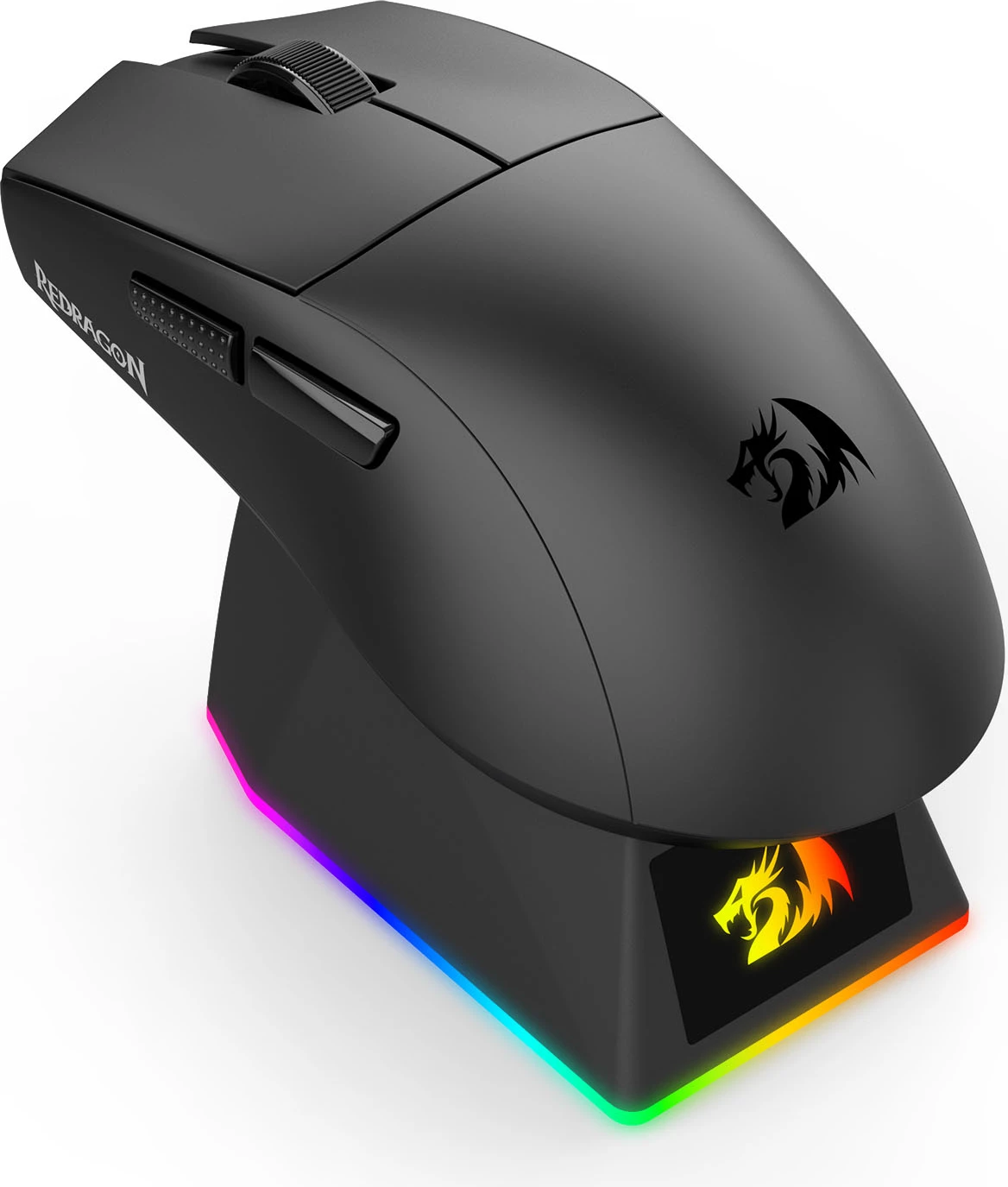 Maus gaming Redragon King Ultra M999, 2.4GHz wireless + Bluetooth 5.1 + wired, 5 nivele DPI, zi, me stacion karikimi RGB magnetik