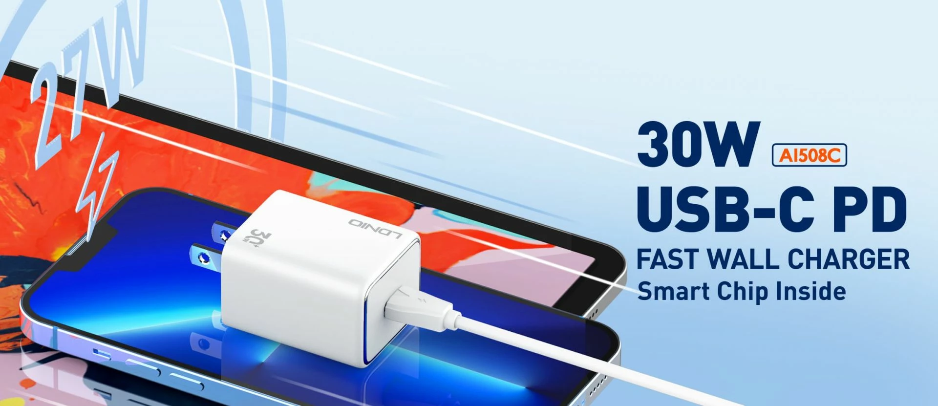 Karikues LDNIO A1508C 30W USB-C PD (5V/3A) i bardhë