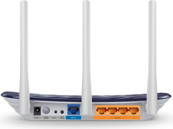 router wireless dual band TP-LINK Archer C20 AC750, 4x LAN + 1x WAN, 2.4GHz/5GHz, bardhë/blu