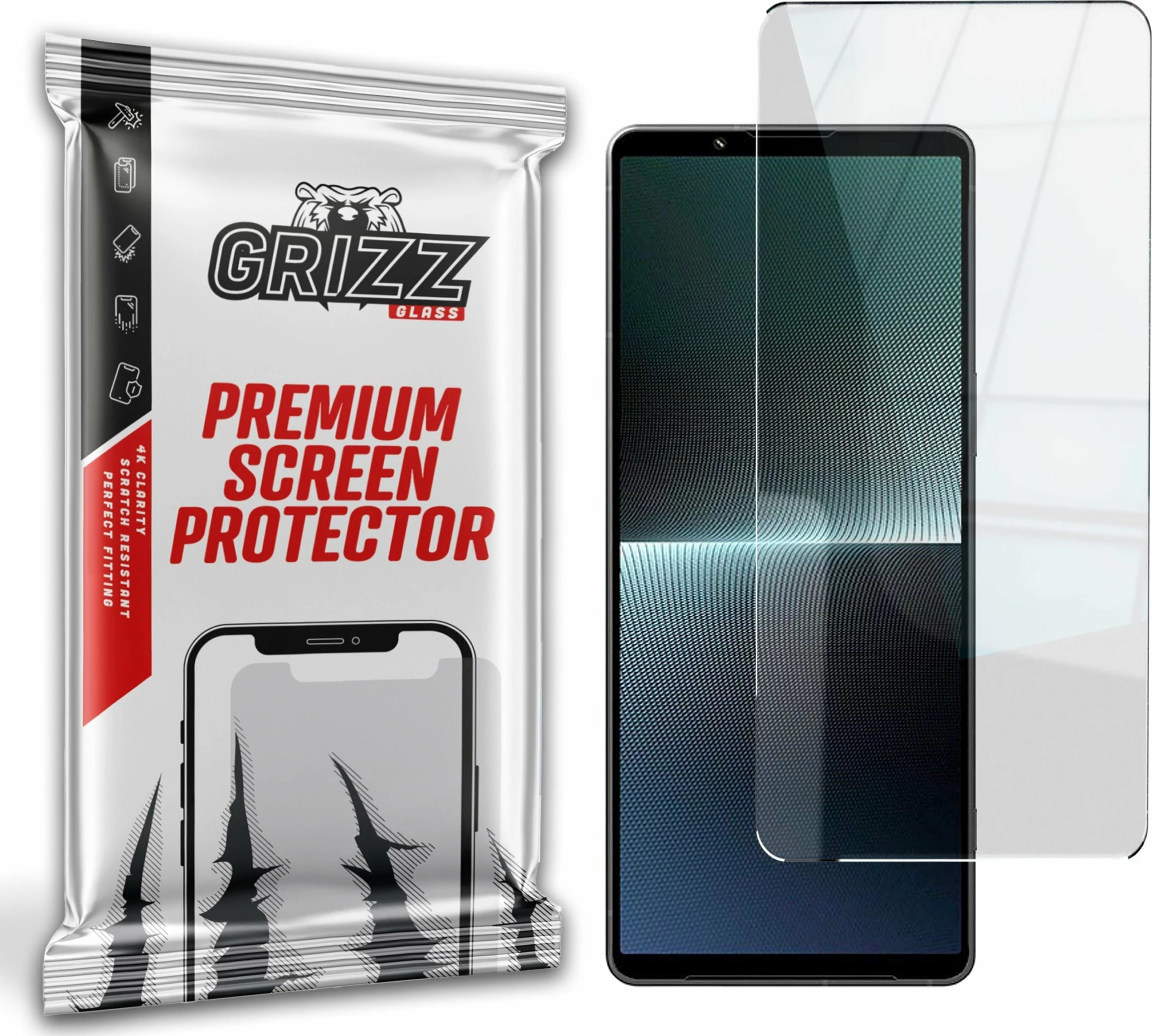 Xham hibrid mbrojtës ekrani GrizzGlass HybridGlass për Sony Xperia 1 V, 1 copë
