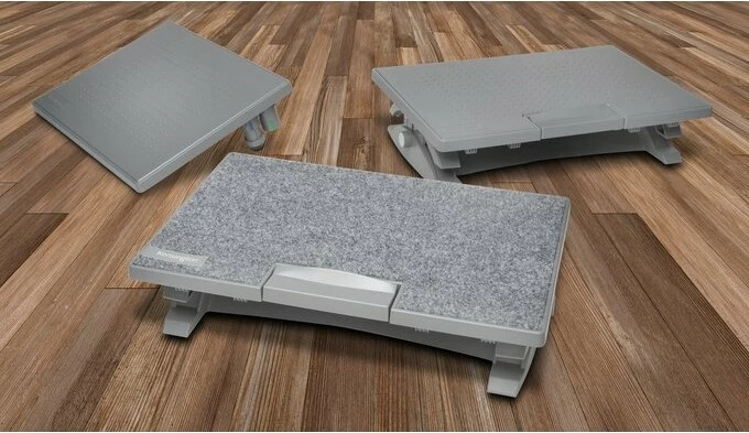 Mbështetëse këmbësh Kensington SmartFit SoleMate Pro, gri, rregullim lartësie 9-12 cm, kënd 0-18°