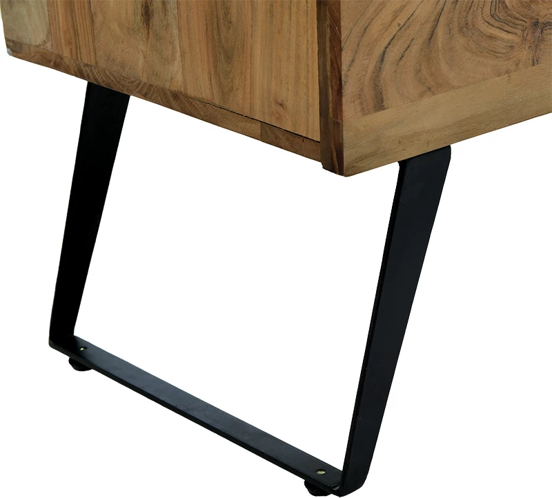 Komodinë Imena dru i fortë 4cm natyral-e zezë 148x43.5x86cm