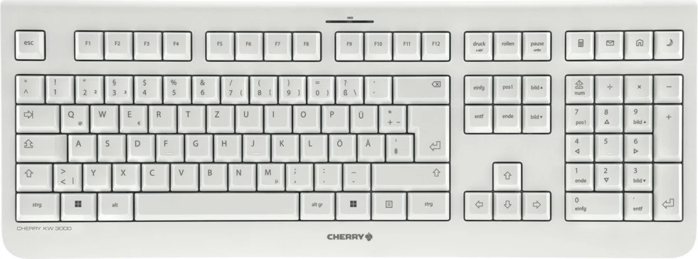 Tastierë Cherry KW 3000, Wireless, QWERTZ, Bardhë
