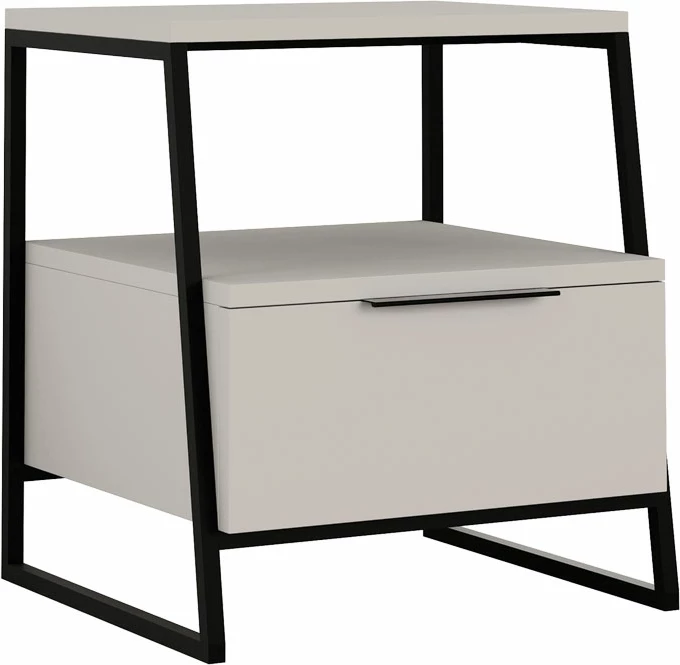 Komodinë Johana ngjyrë zezë-krem 45x40x50cm