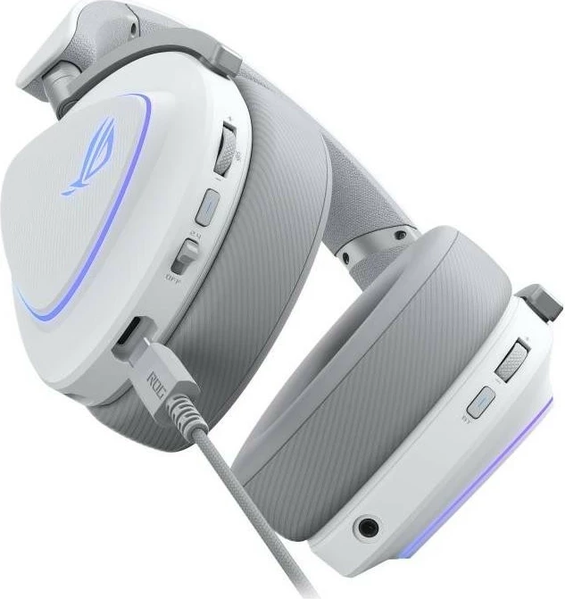 Kufje Asus ROG DELTA II, on-ear, wireless/wired, të bardha