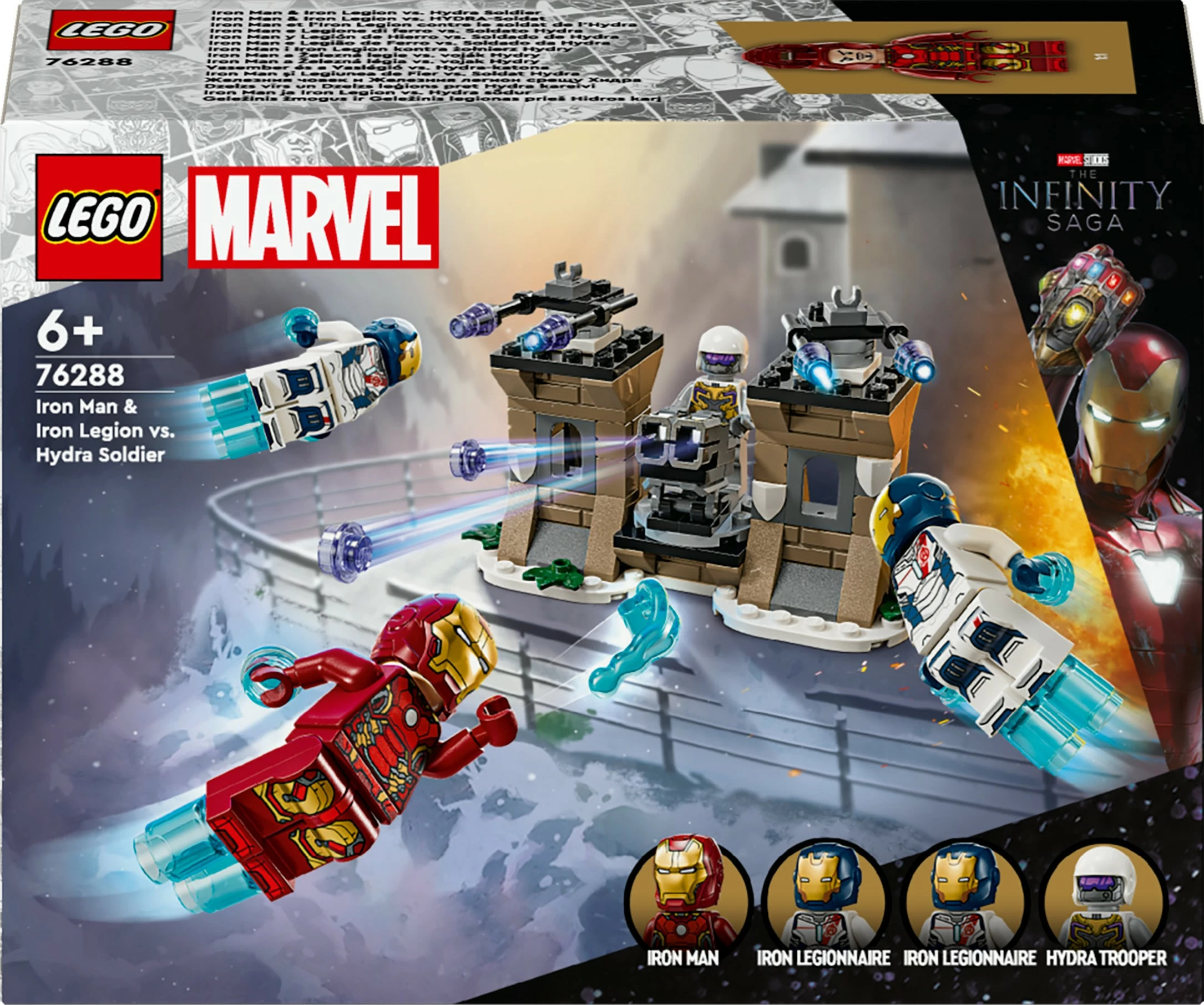 Set ndërtimi LEGO Marvel 76288 Iron Man & Iron Legion kundër HYDRA, shumëngjyrësh