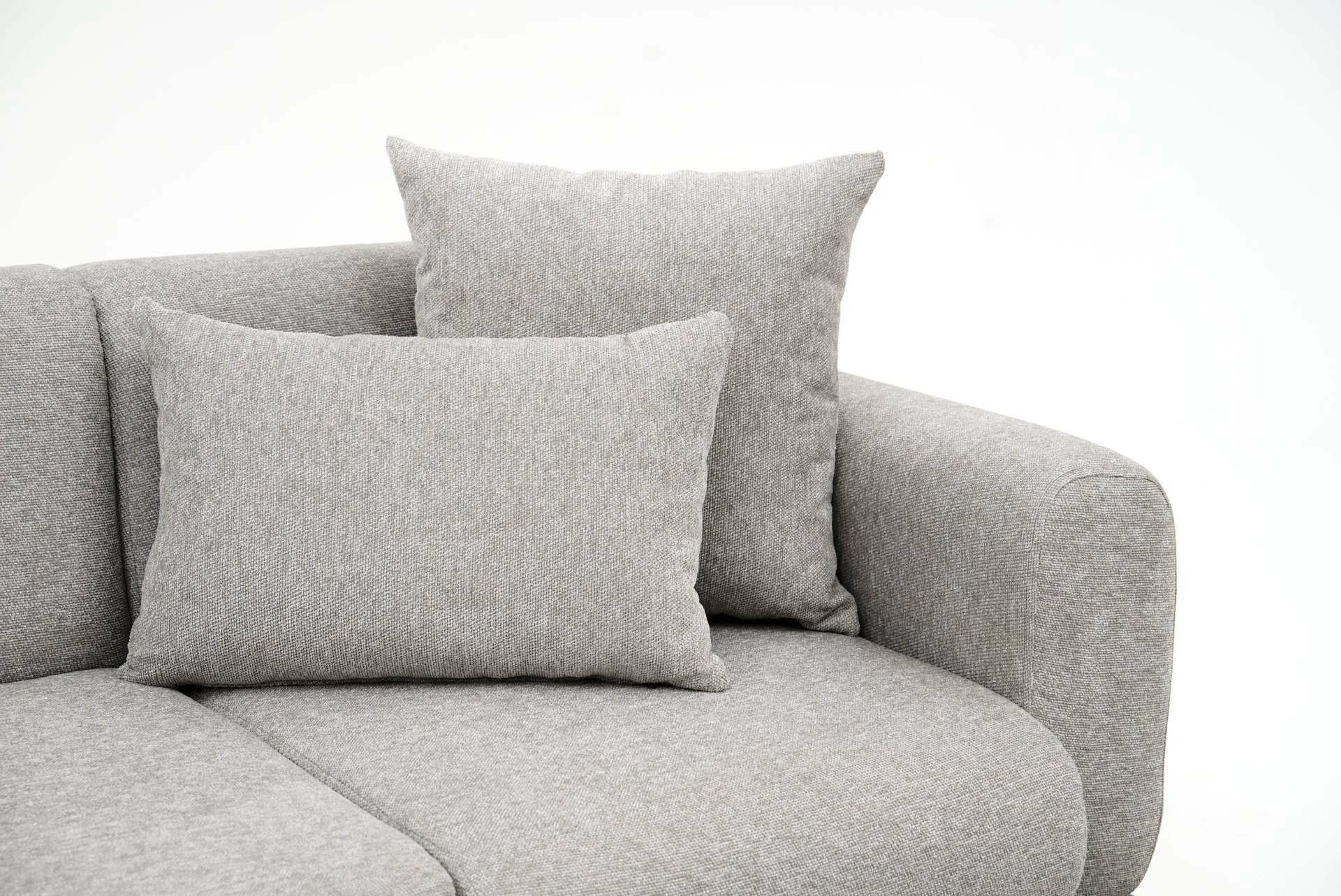 Divan treshe Atelier del Sofa, ngjyrë gri e çelët