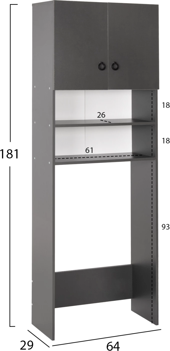 Rafte për lavatriçe TERRY FH9122.13,  64x29x181H cm