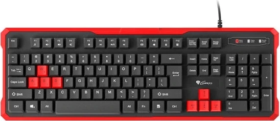 Tastierë Genesis Rhod 110, me kabllo, USB, e zezë-kuqe