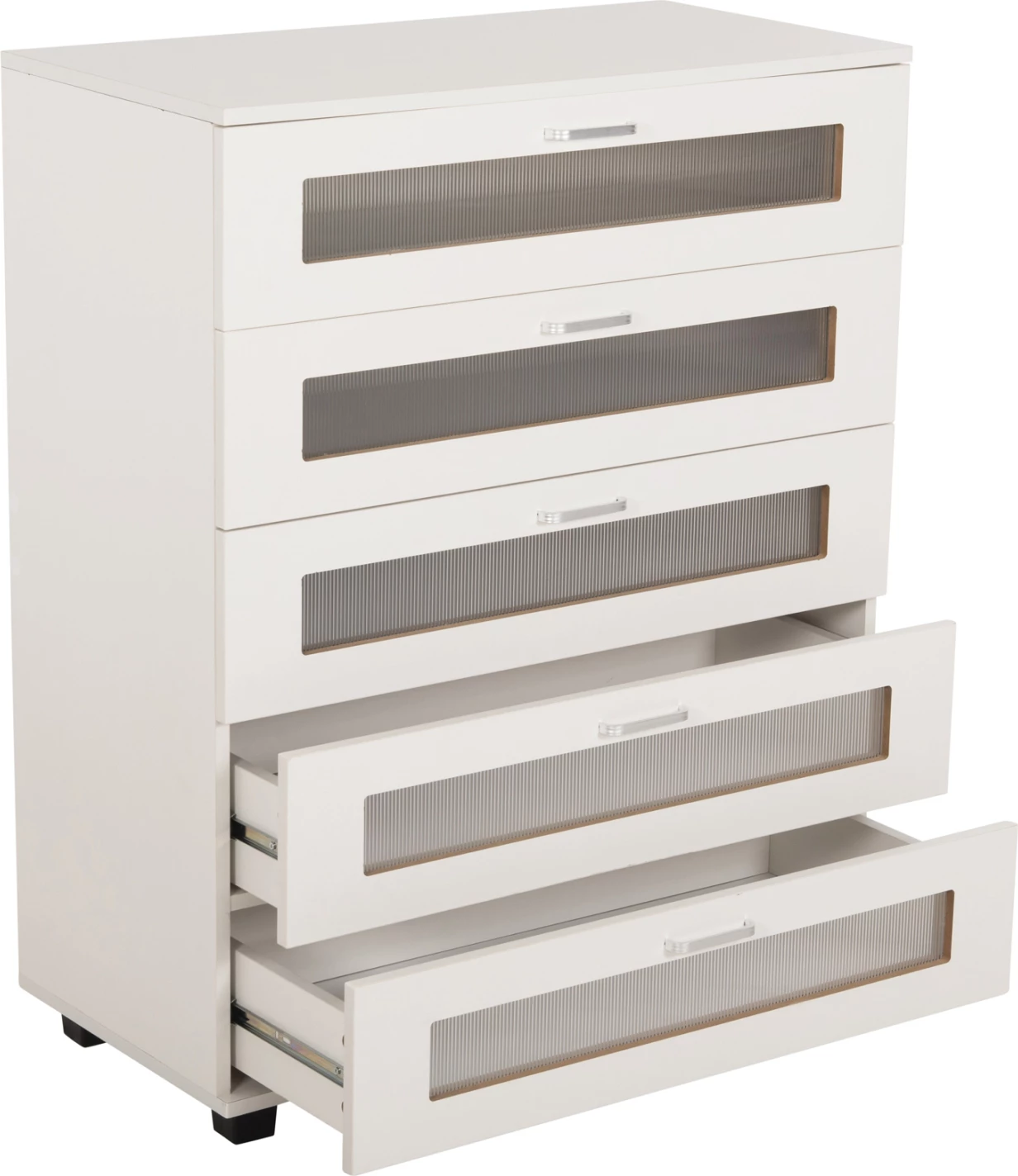 Komodinë THORGAN FH9881.03 melaminë e bardhë-5 sirtarë 80Χ40Χ100Hcm