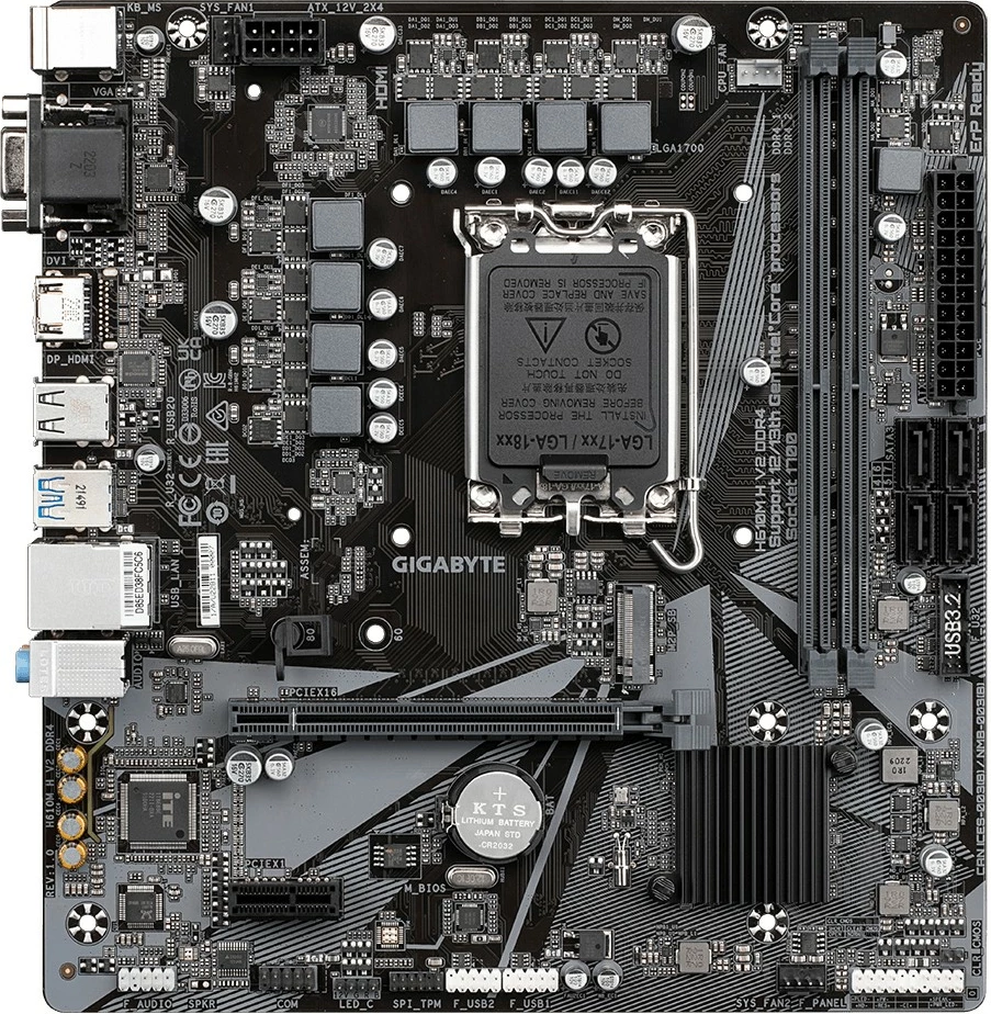 Pllakë amë Gigabyte H610M H DDR4 V2, Micro ATX, DDR4, Intel, e zezë