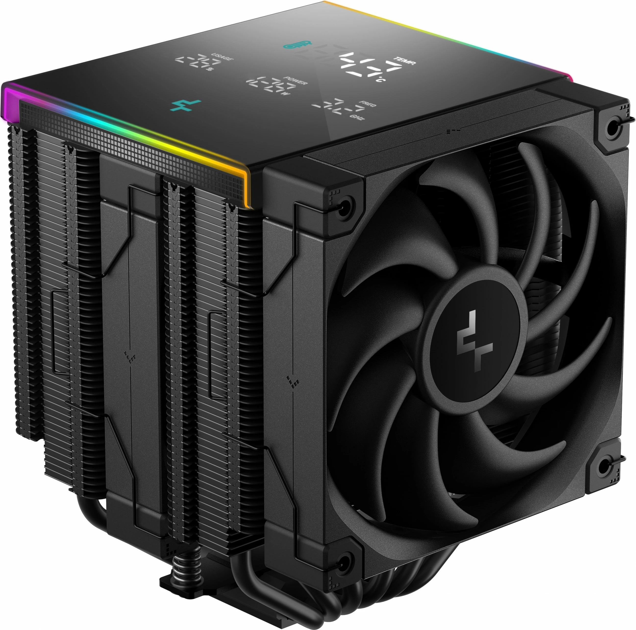 Kasë ftohëse Deepcool AK620 DIGITAL PRO, 2 ventilatorë, LED, e zezë