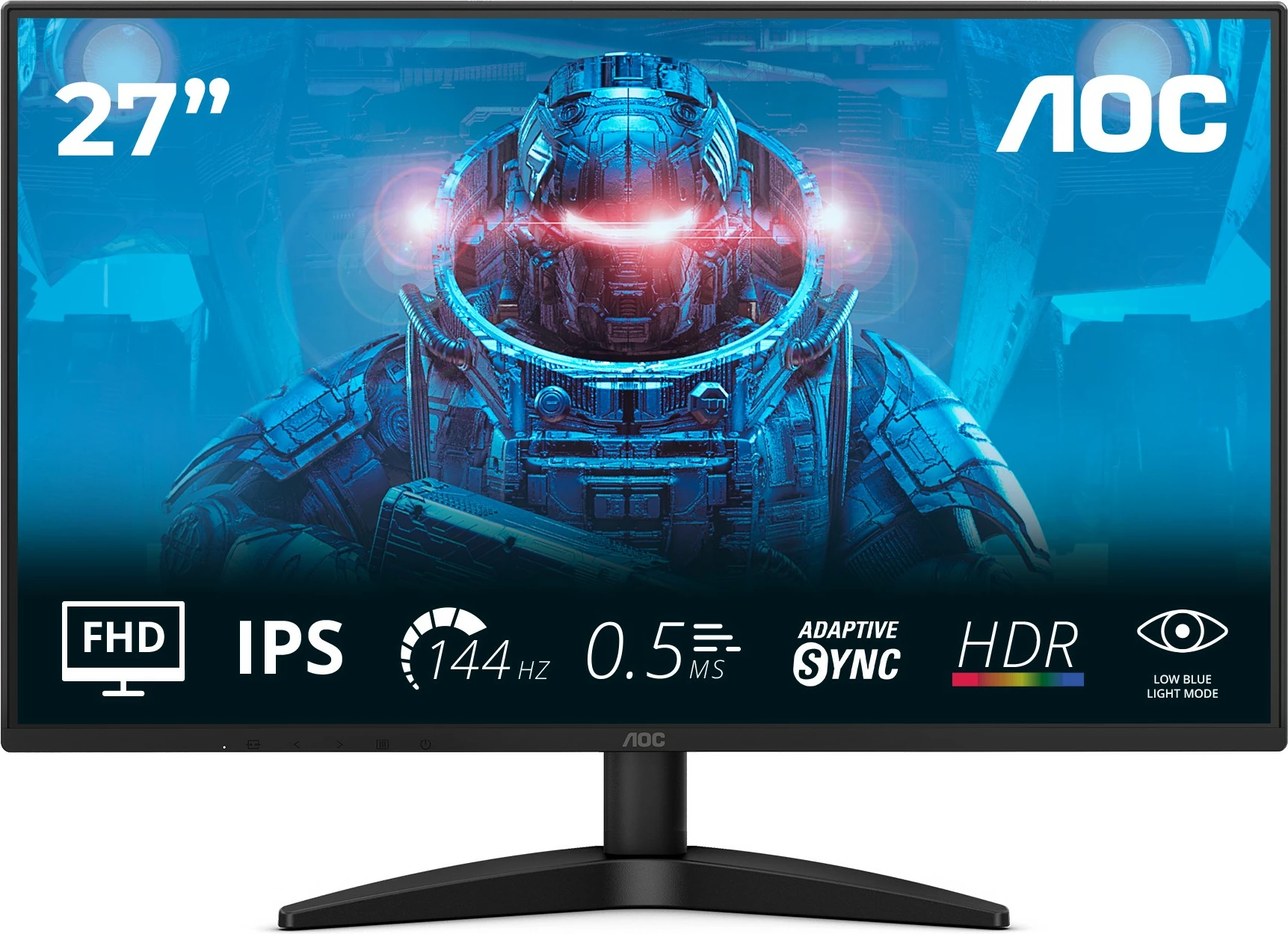 Monitor AOC 27B36X 27 inç, FHD, IPS, 144Hz, e zezë