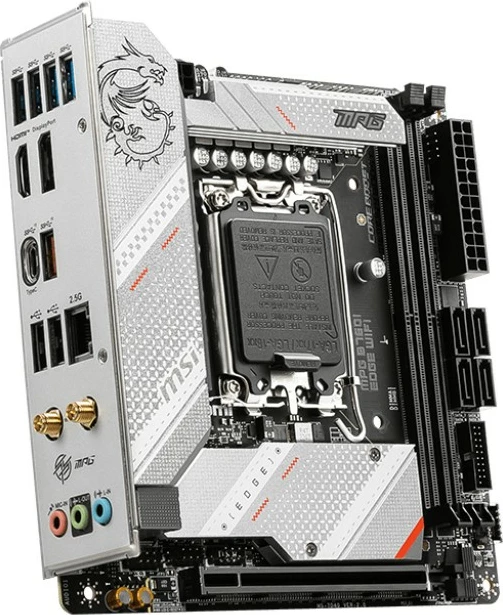 Pllakë amë MSI MPG B760I EDGE WIFI, Intel, LGA 1700, DDR5-SDRAM, 96 GB, ngjyrë argjendi