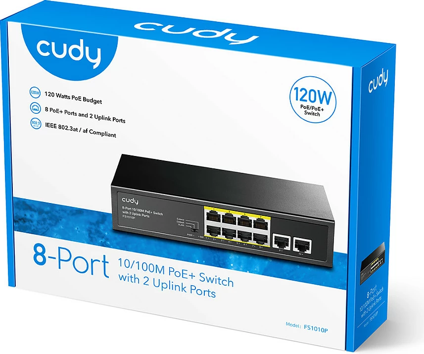 Switch Cudy FS1010P, Fast Ethernet, PoE