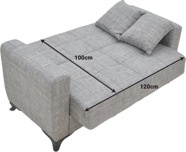 Divan-krevat me depo dy-vendësh Modesto ngjyrë kafe e çelët 155x85x80cm