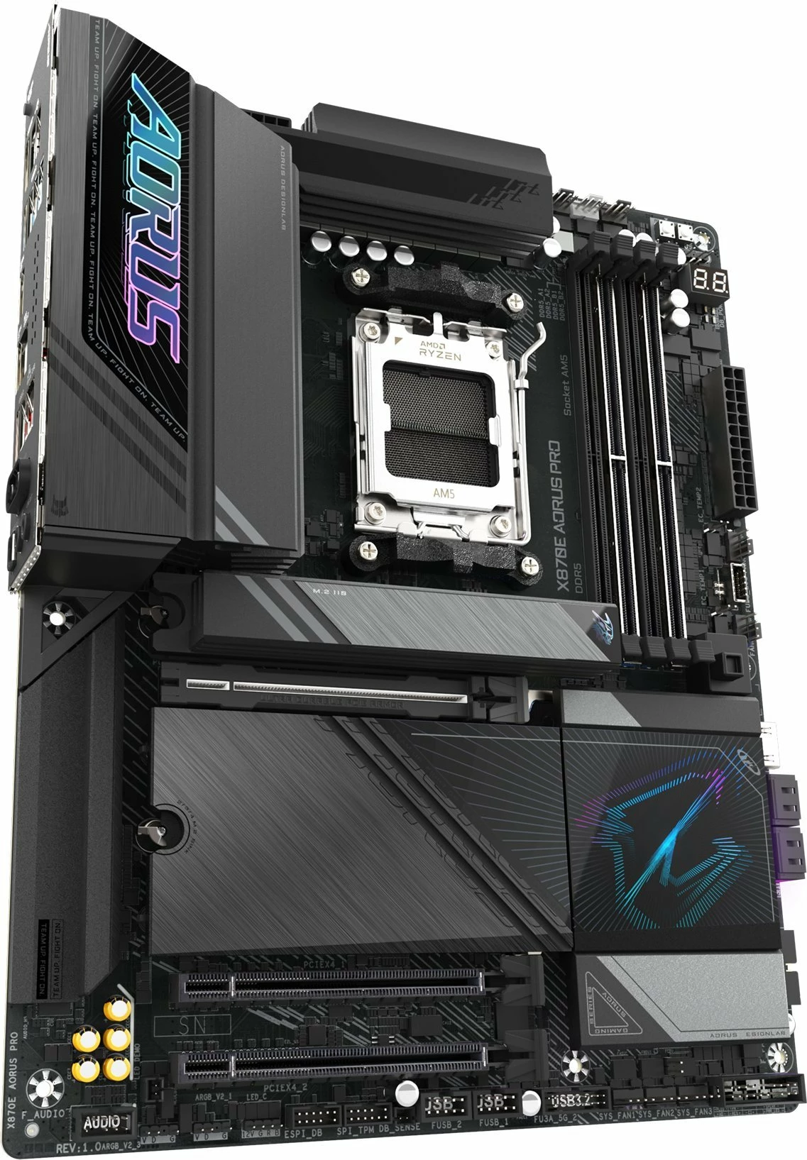 Pllakë amë Gigabyte X870E AORUS PRO, AM5, ATX, DDR5, Wi-Fi 7, USB4, PCIe 5.0, e zezë, me antenë Wi-Fi