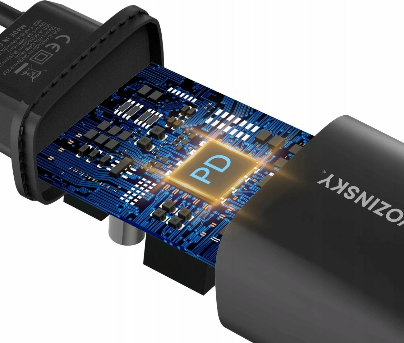 Karikues muri Wozinsky WGWCB 20W, 2 porta USB-A/USB-C (PD/QC), i zi