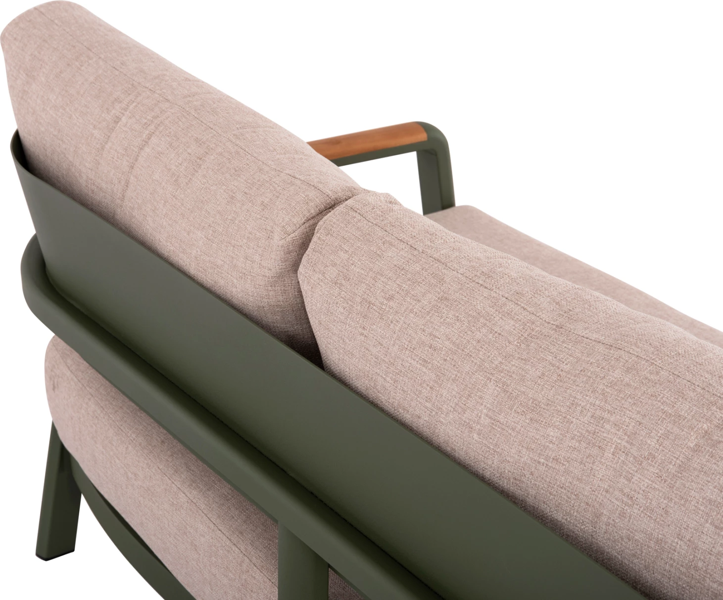 Set salloni për jashtë 4 pjesë ELARA FH6195.06 alumini i gjelbër-bezhë olefin-dru tik