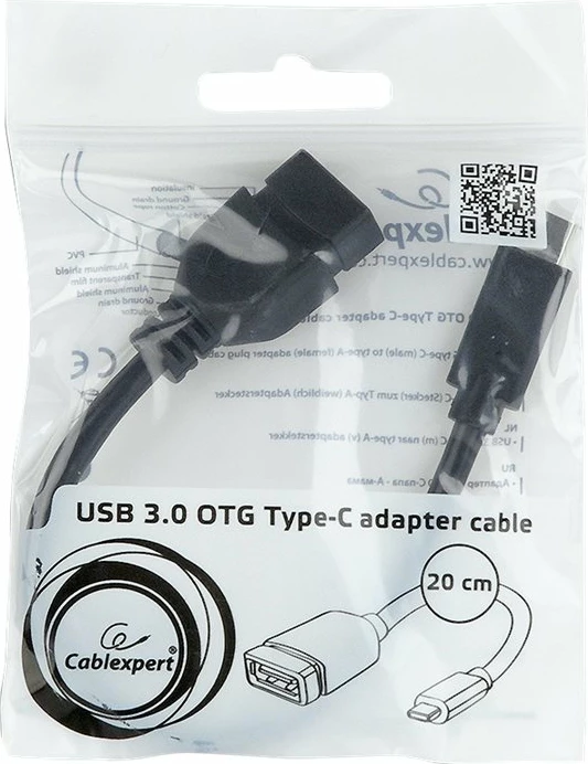 Adapter USB-C Gembird A-OTG-CMAF3-01, USB 3.0 OTG, 20 cm, i zi