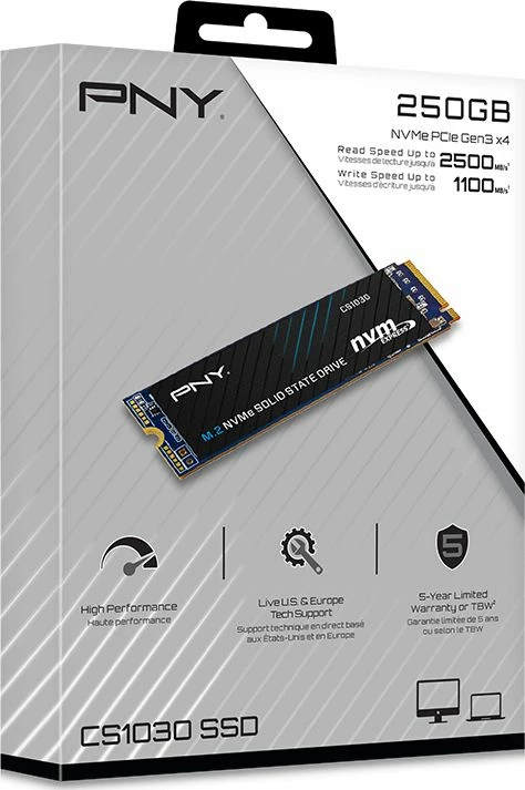 SSD PNY CS1030 250GB M.2 2280 PCIe Gen3 x4 NVMe (M280CS1030-250-RB)