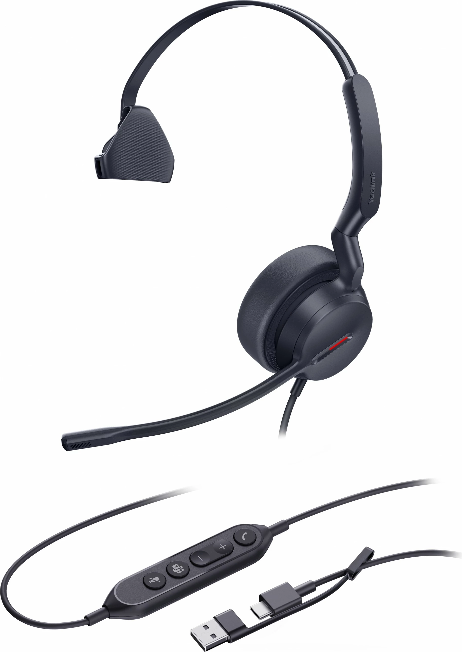 Kufje Yealink UH44 Mono Teams, USB-C/A, e zezë